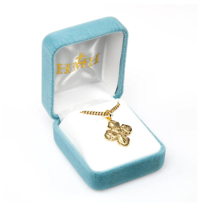 Four Way Medal 16kt Gold over Sterling on 18" Chain