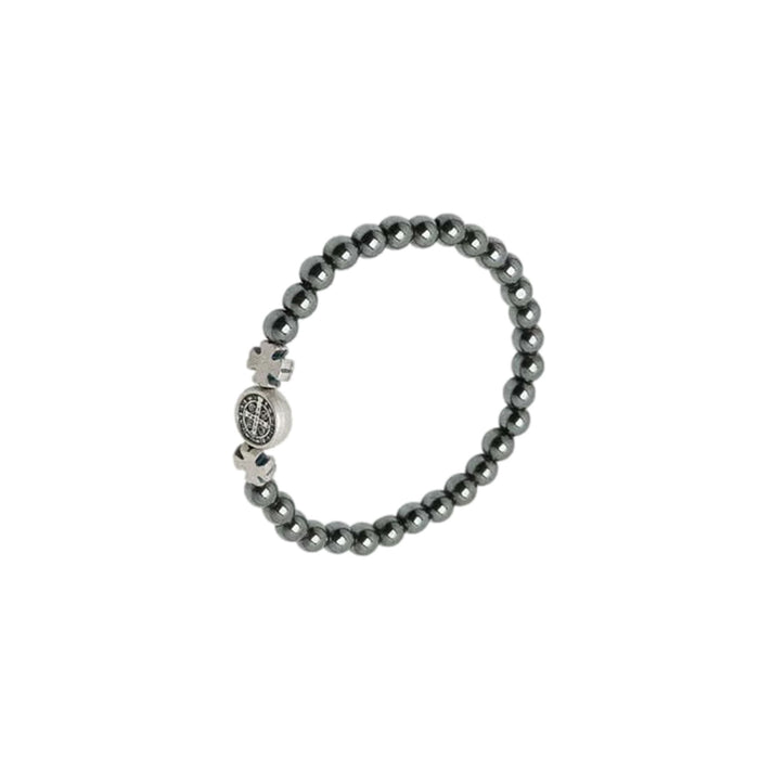 Hematite St Benedict Man of Faith Bracelet