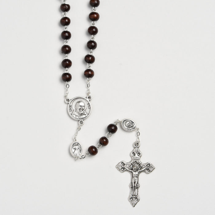 Rosary Padre Pio Wood Beads