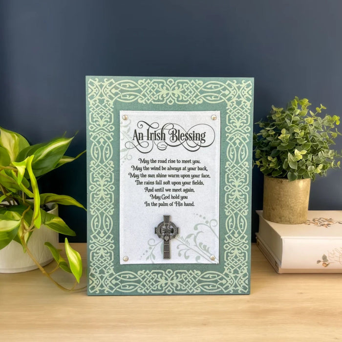 Wall Plaque Irish Blessing with Celtic Cross
