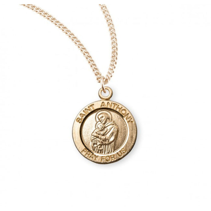 St Anthony 16kt Gold Over Sterling on 18" Chain