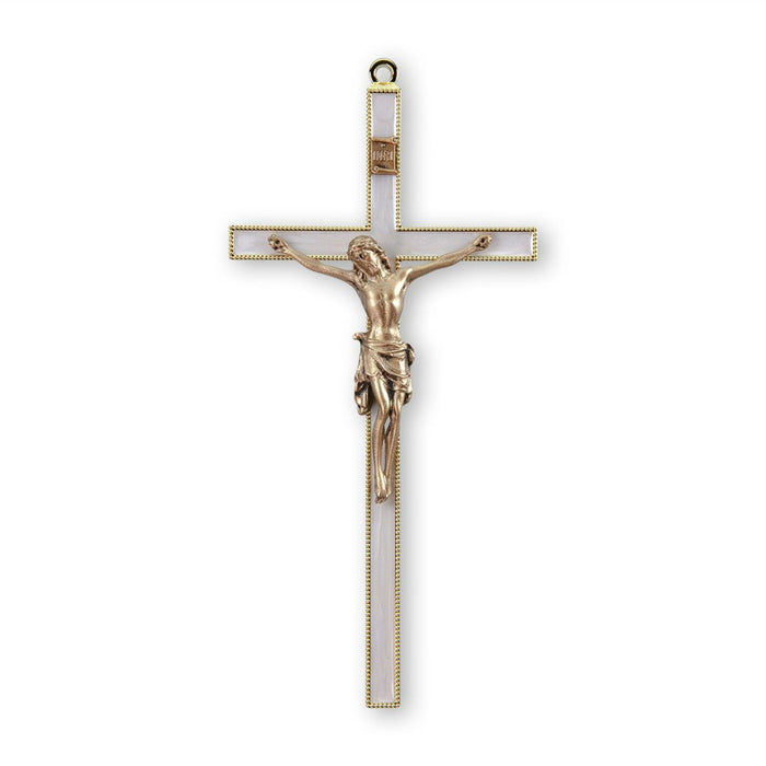 Wall Cross 7" Pearlized Gold Finish Dainty Corpus
