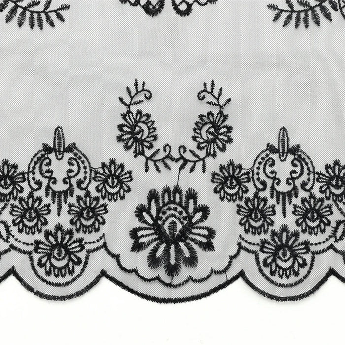 Black Ornate Floral Chapel Veil