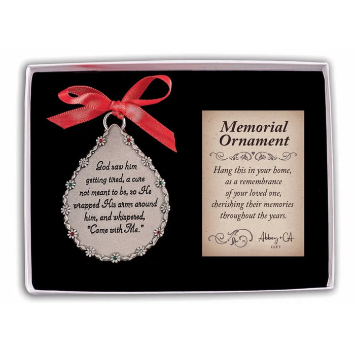 God Saw Him Memorial Tear Ornament
