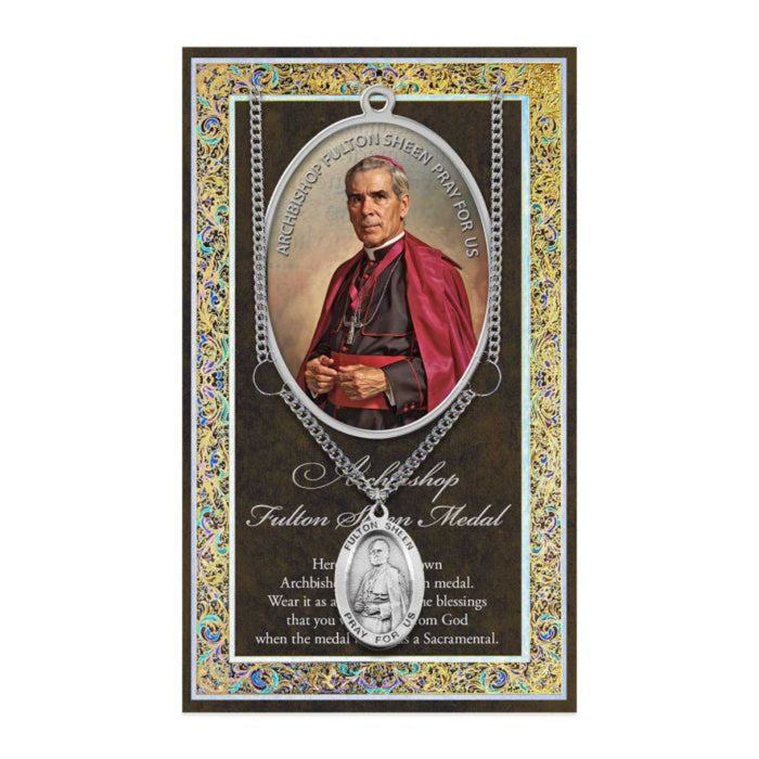 Archbishop Fulton Sheen Pewter Medal on 24" Chain