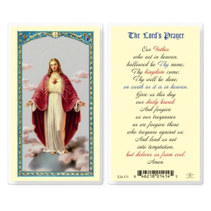 The Lord's Prayer Sacred Heart Image Holy Card