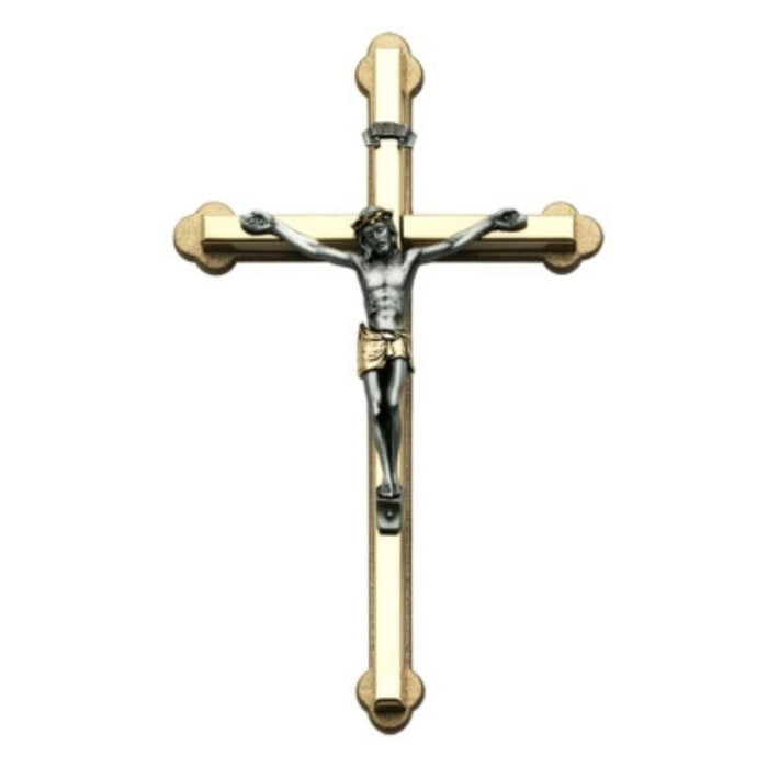 Wall Crucifix 6" Two Tone Metal
