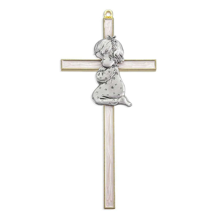 Wall Cross 7" Pearlized Praying Girl