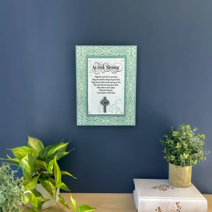 Wall Plaque Irish Blessing with Celtic Cross