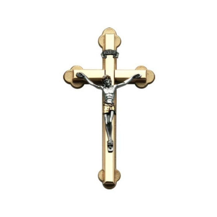 Wall Crucifix 4" Two Tone Metal