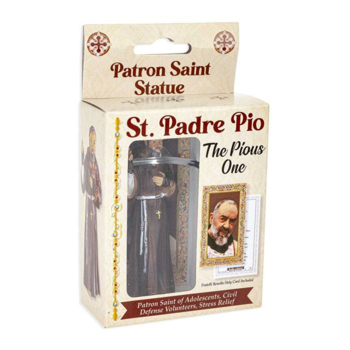 St Padre Pio 4" Hand Painted Patron & Protector