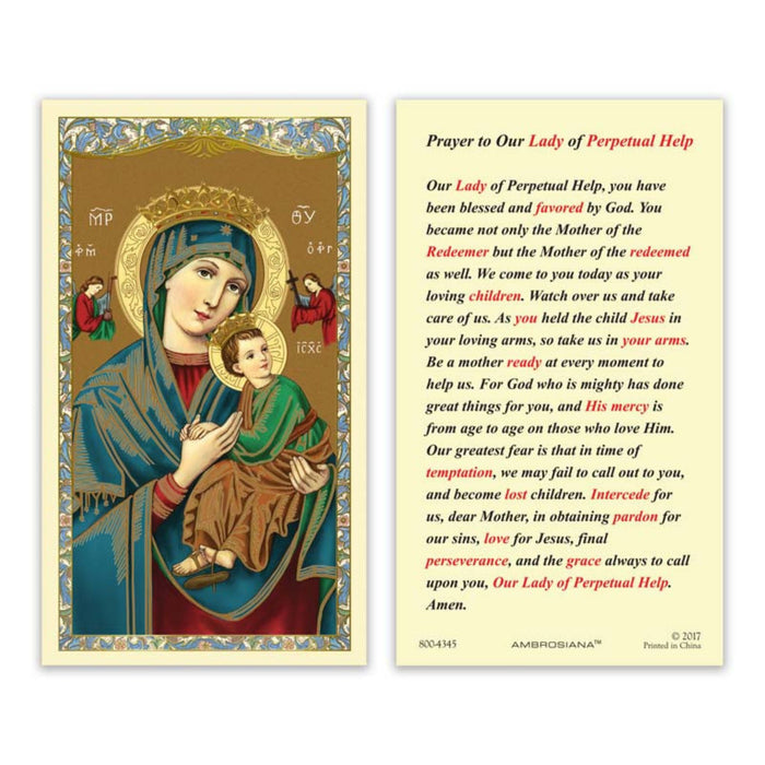 Our Lady of Perpetual Help Holy Card