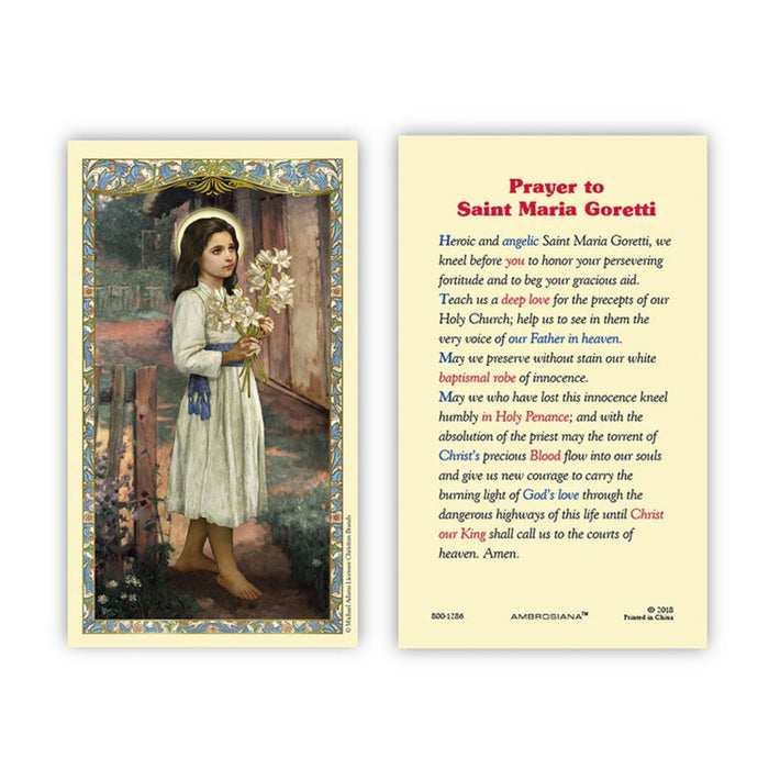 Saint Maria Goretti Prayer Holy Card