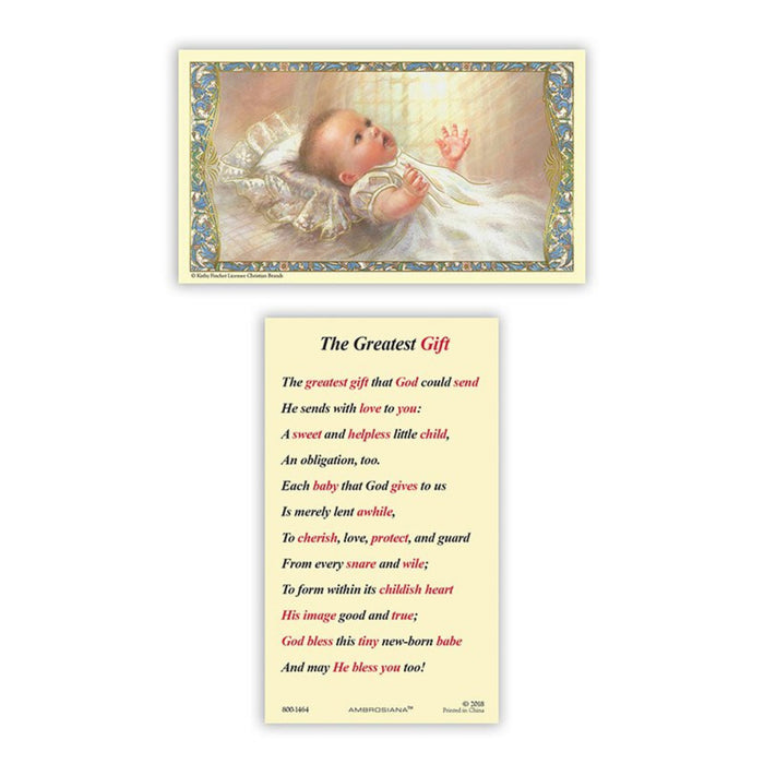 Baptism Holy Card "The Greatest Gift"