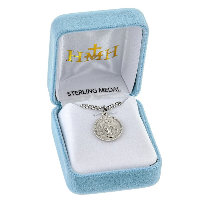 Miraculous Medal Sterling Silver on 18" Chain