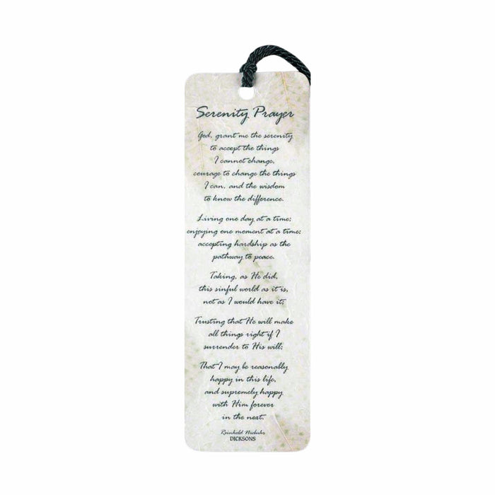 Bookmark Serenity Prayer with Green Tassel
