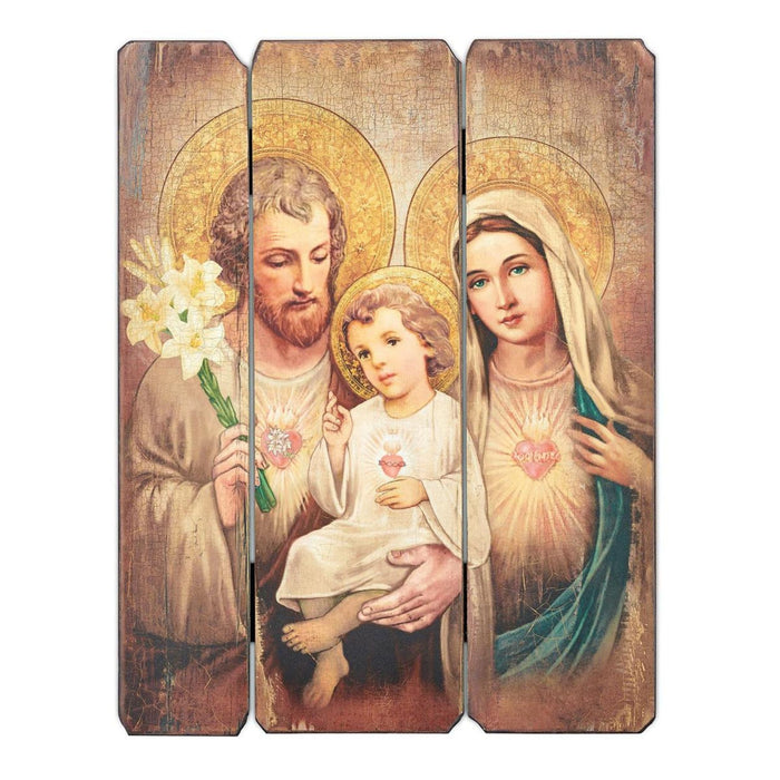 Holy Family 15" Wood Panel Plaque