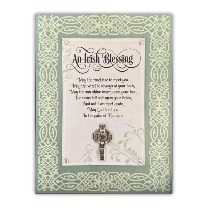 Wall Plaque Irish Blessing with Celtic Cross