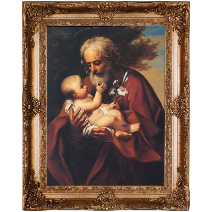 St. Joseph (Older) Gold Museum Framed Canvas 8" x 10"