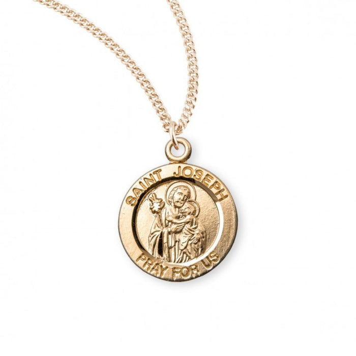 St Joseph 16kt Gold Over Sterling 18" Chain