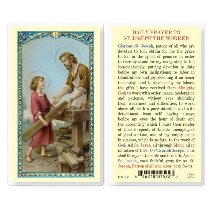 St Joseph The Worker Holy Card