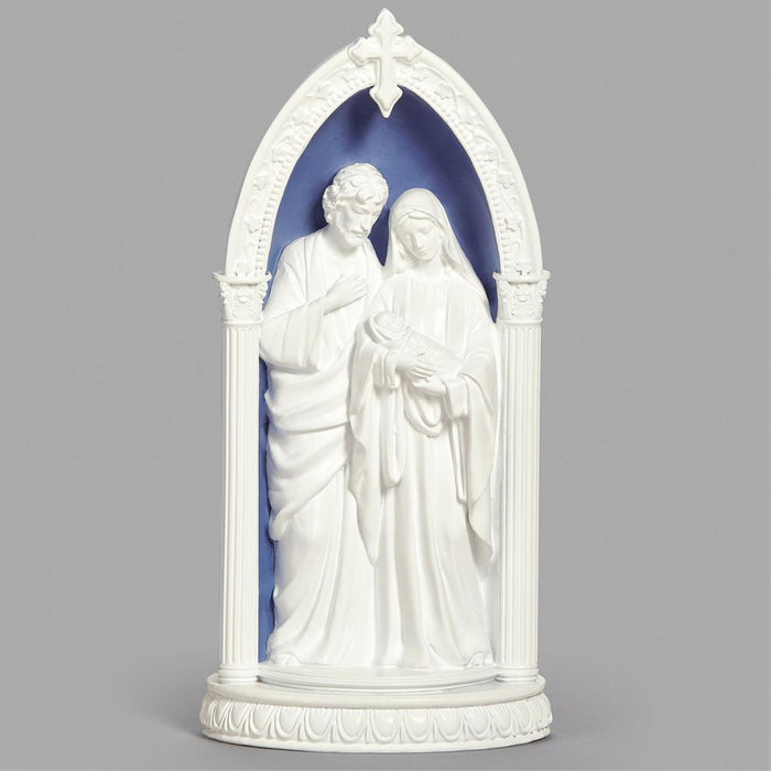 Lighted Holy Family in Arch Della Robbia