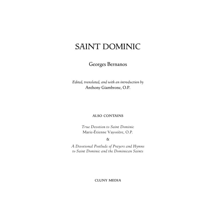 Saint Dominic By Georges Bernanos