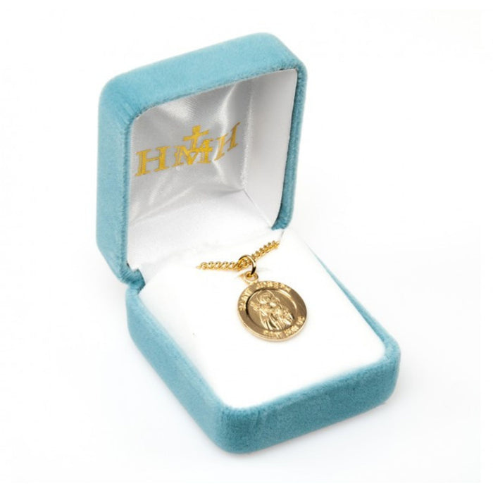 St Joseph 16kt Gold Over Sterling 18" Chain