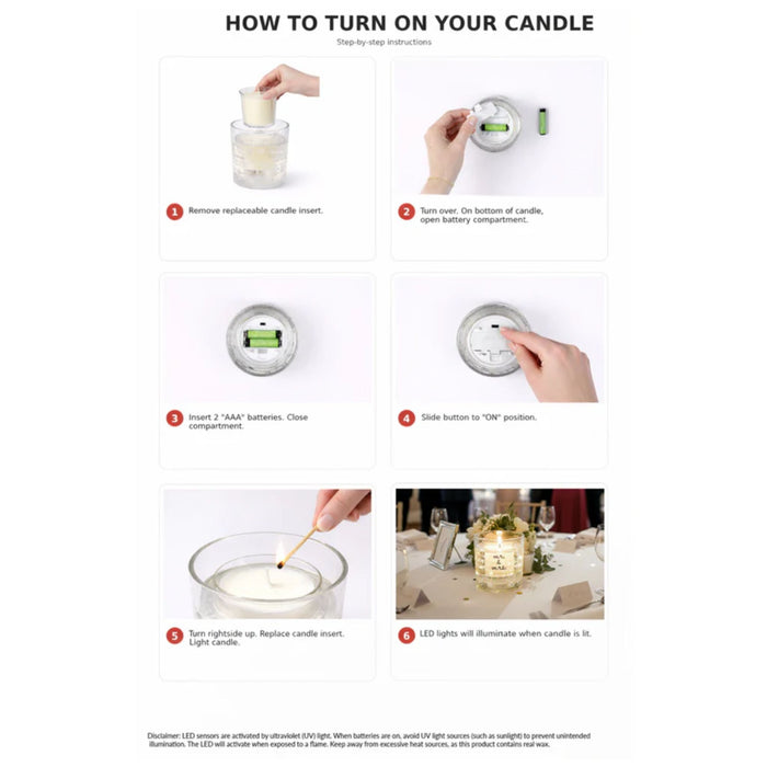 Memory 5oz Refillable Soy Wax Candle with LED