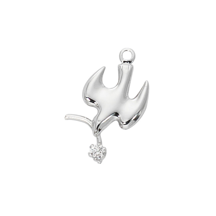 Holy Spirit with Branch Medal Sterling Silver on 16-18" Chain