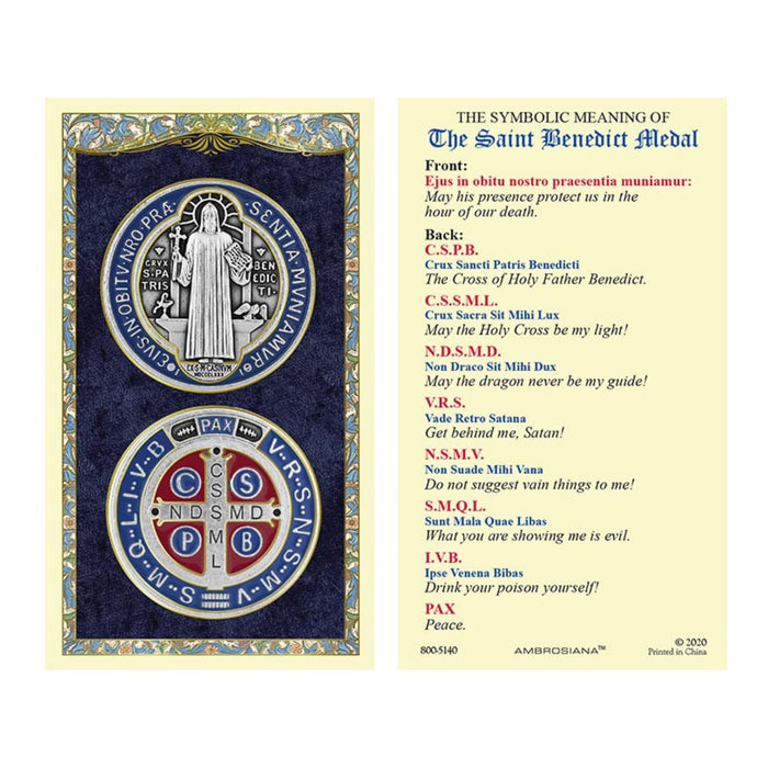 St Benedict Medal Symbolic Meaning Holy Card