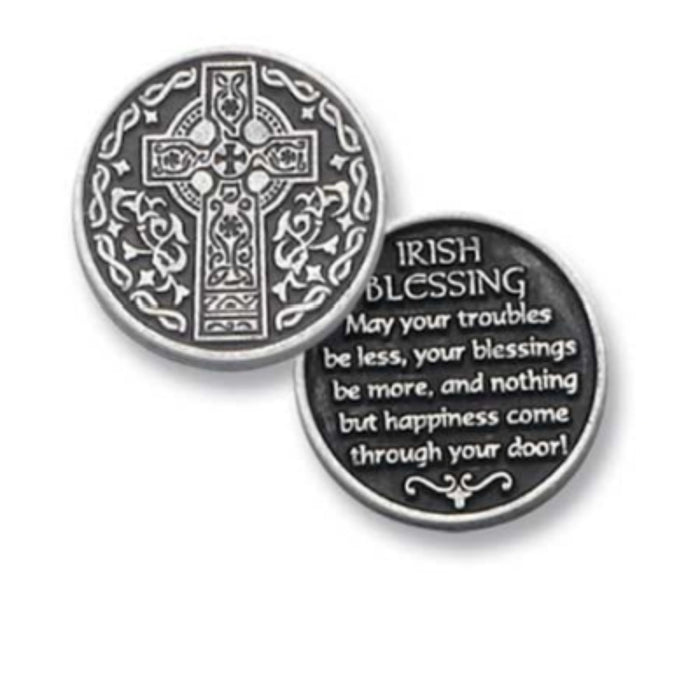 Irish Blessing Celtic Cross Pocket Token
