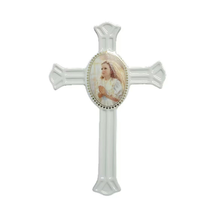 First Communion Porcelain Girl Wall Cross