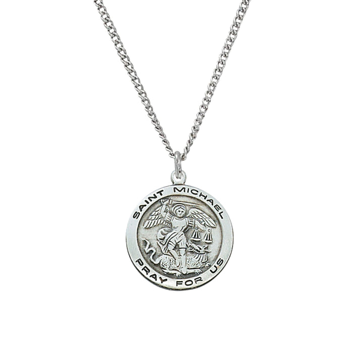 ST MICHAEL - SS  .75" ROUND - 20" CHAIN