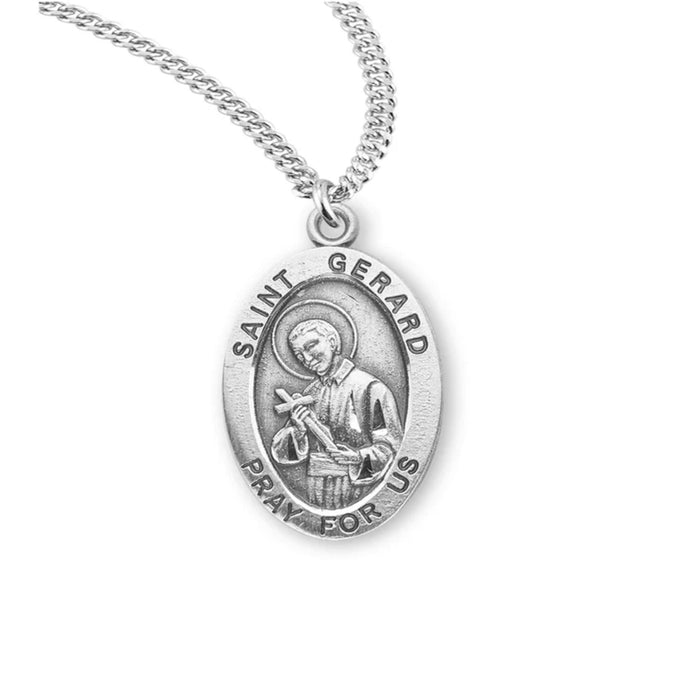 St Gerard Oval Medal Sterling Silver on 20" Chain