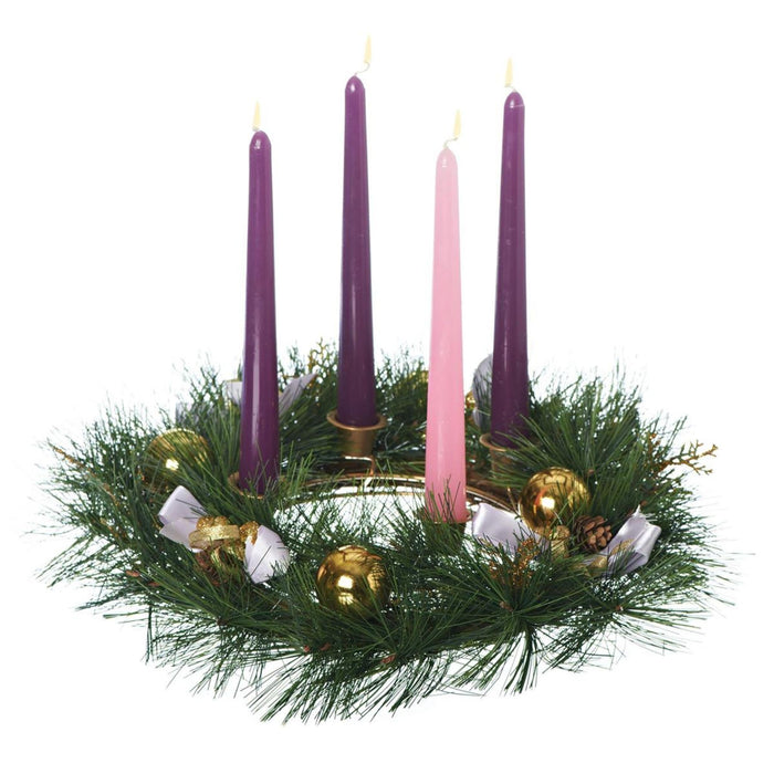 Advent Wreath 12" with Purple Ribbons