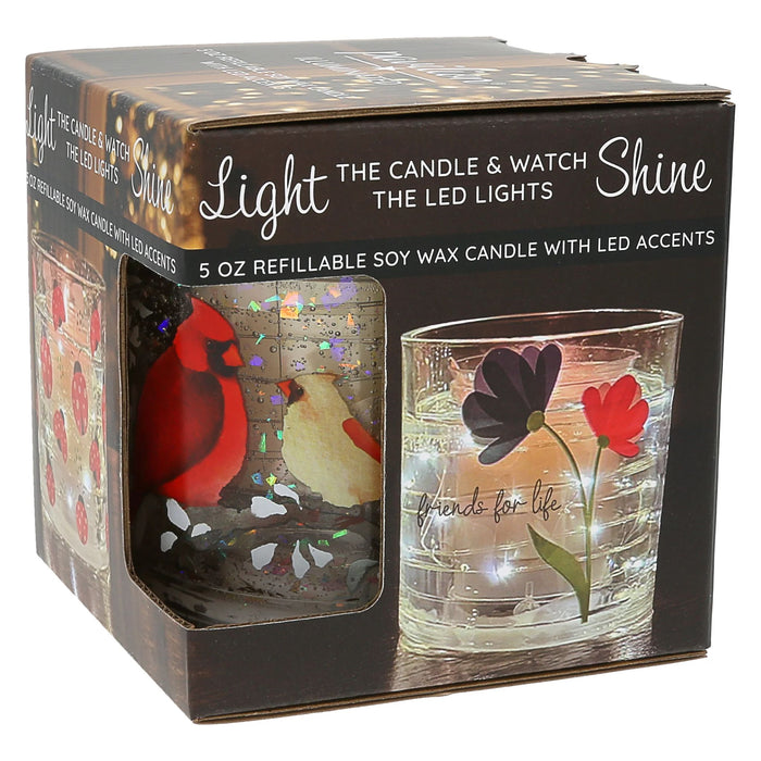 Memory 5oz Refillable Soy Wax Candle with LED