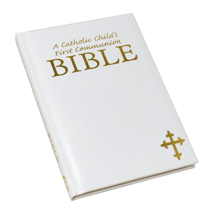 A Catholic Child's First Communion Bible in White