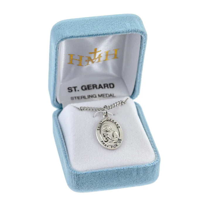 St Gerard Oval Medal Sterling Silver on 20" Chain