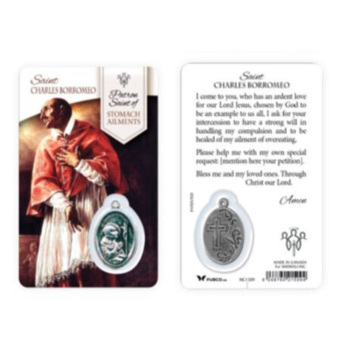 St Charles Patron of Obesity & Stomach Ailments Healing Saint Card