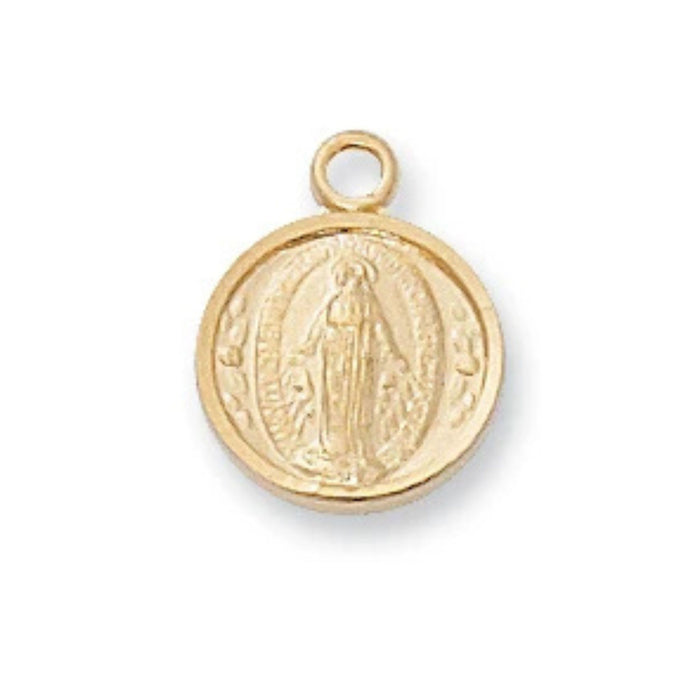 Child's Miraculous Medal Gold Over Sterling Silver on 13" Chain