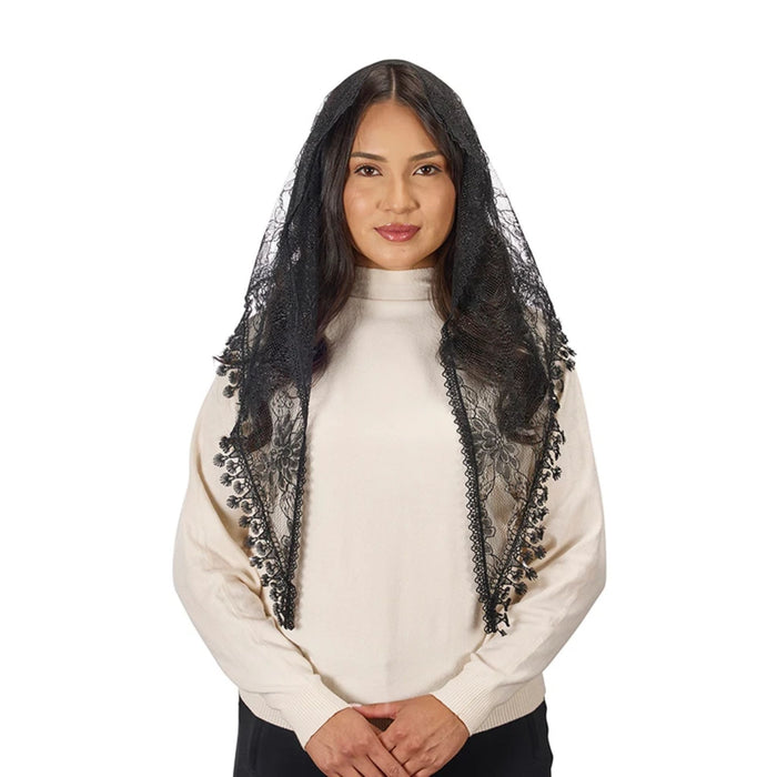 Black Little Flower Chapel Veil
