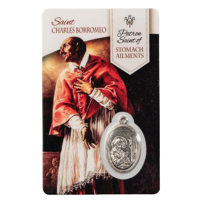 St Charles Patron of Obesity & Stomach Ailments Healing Saint Card