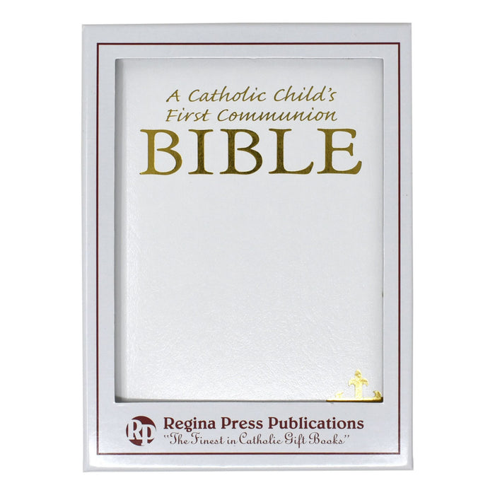A Catholic Child's First Communion Bible in White