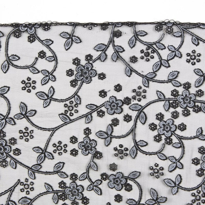 Black and White Lace with Tassels Chapel Veil