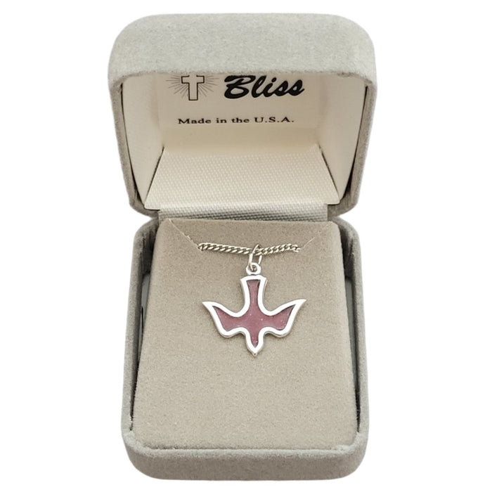 Holy Spirit in Red Enamel on 18" Chain