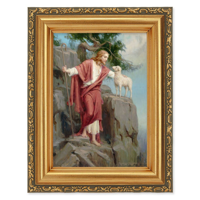 Christ and the Lost Lamb by Chambers in Gold Frame