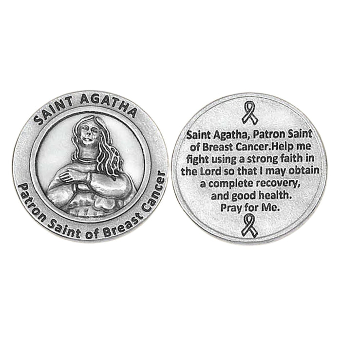 St Agatha Patron of Breast Cancer Pocket Token