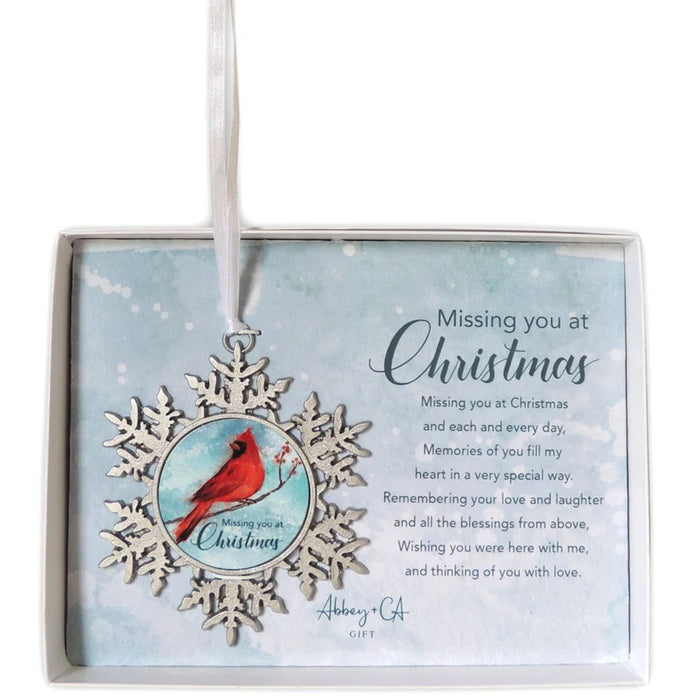Ornament "Missing You at Christmas" with Cardinal
