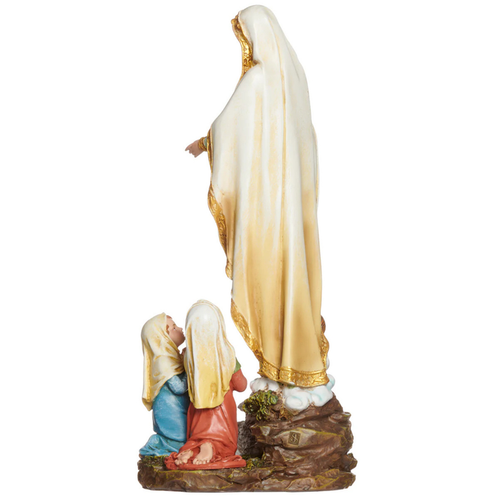 Our Lady of Fatima with Children Statue 12" High